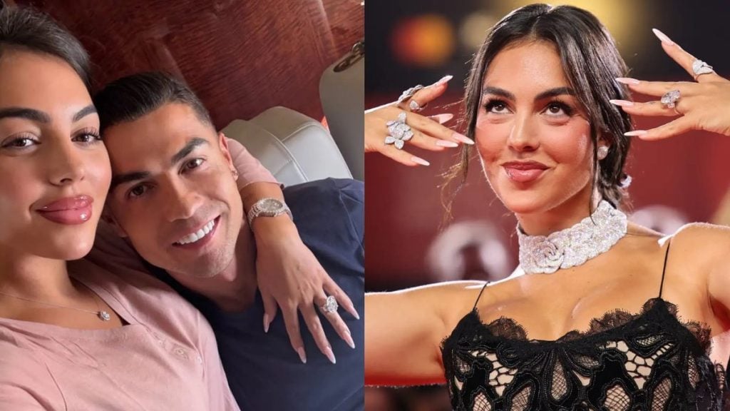 Cristiano Ronaldo e Georgina Rodríguez, representando a nova geração de WAGs que transformam visibilidade em carreiras consolidadas como influenciadoras.