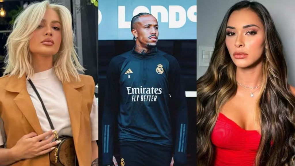 Éder Militão, Karoline Lima e Tainá Militão, representando a nova geração de WAGs que transformam visibilidade em carreiras consolidadas como influenciadoras.