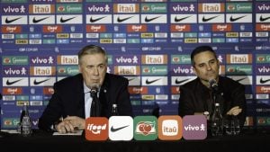 Carlo Ancelotti em coletiva de convocação da Seleção Brasileira para a Copa do Mundo 2026.