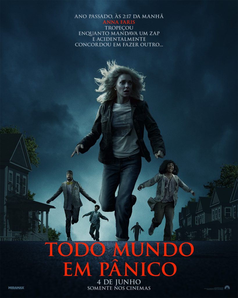 Pôster promocional de Todo Mundo em Pânico exibindo uma coleção de armas de forma cômica, parodiando filmes de suspense.