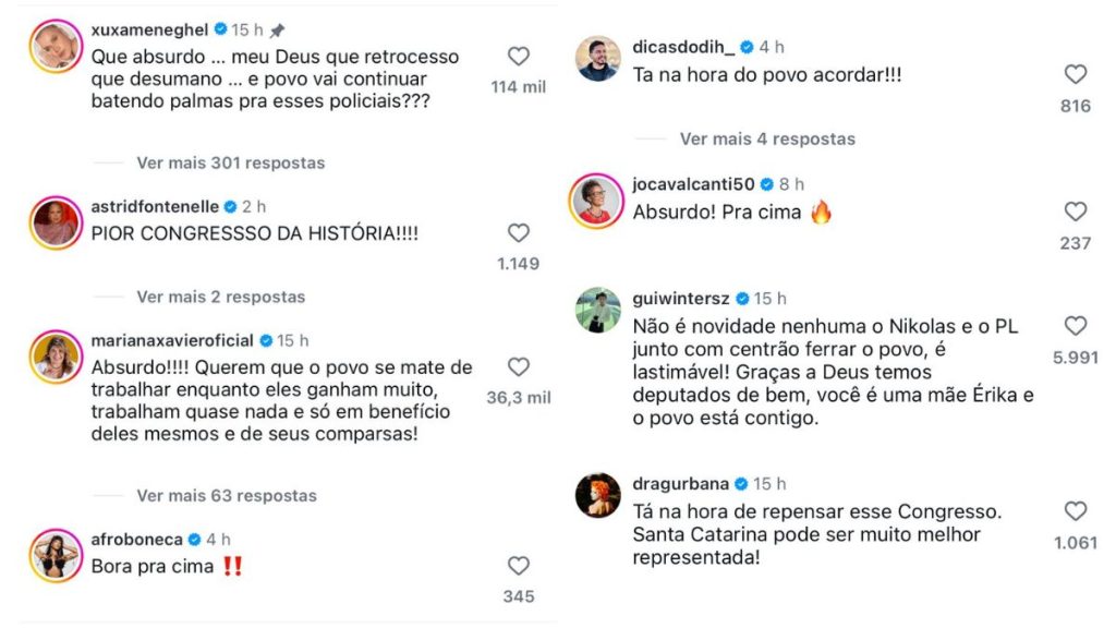 Interface de rede social exibindo o debate público e a repercussão sobre a proposta de jornada de trabalho de até 52 horas semanais.