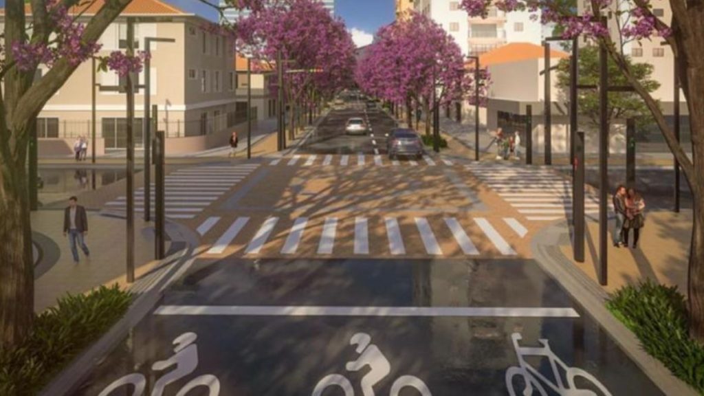 Trecho da Alameda Armênio Mendes em Santos, entre a Avenida Joaquim Montenegro e a Rua Professor Pirajá da Silva, área que receberá renovação de infraestrutura.