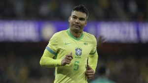 Casemiro, volante da Seleção Brasileira, durante entrevista coletiva em Teresópolis sobre a preparação para a Copa do Mundo de 2026.