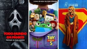 Cartazes de grandes produções cinematográficas e blockbusters previstos para estrear nos cinemas em junho de 2026.