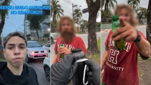 Kalleby Pietro, o jovem do Poderoso Café que vende bebidas nos semáforos de Cubatão, em registro relacionado à denúncia de ameaça sofrida na Avenida 9 de Abril.