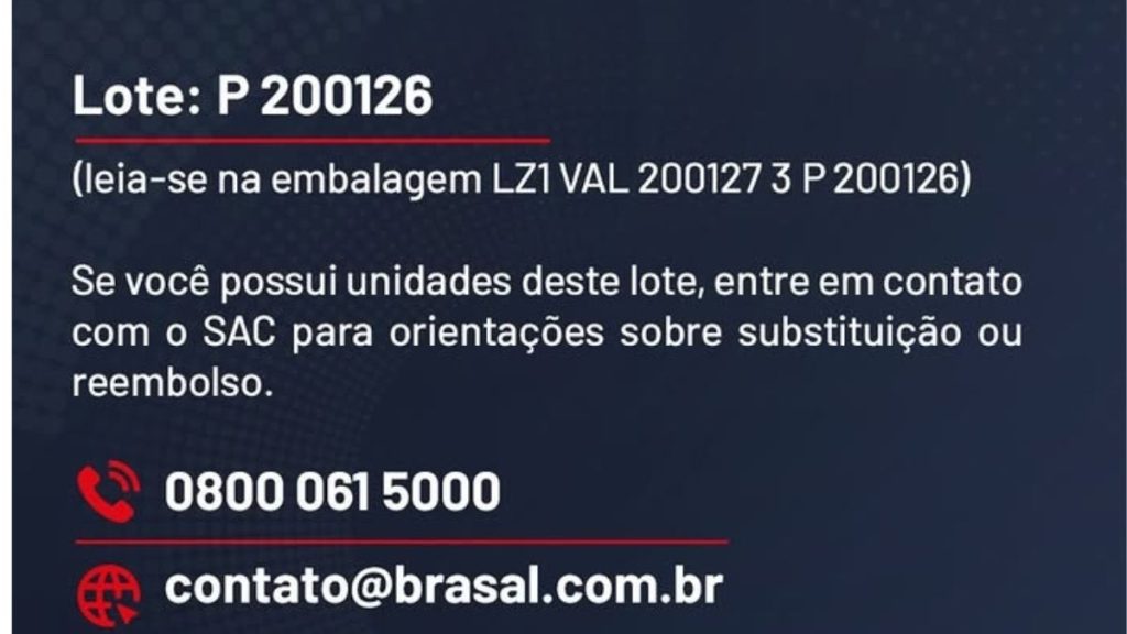 Comunicado oficial da Brasal Refrigerantes no Instagram sobre o recolhimento de lotes da água Crystal após identificação da bactéria Pseudomonas aeruginosa.