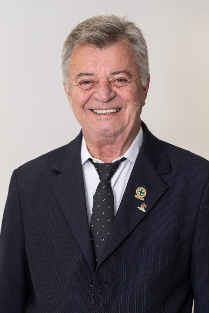 Dr. Dácio Eduardo Leandro Campos, presidente do congresso Biomedicina in Santos e diretor conselheiro do CFBM, em registro oficial para o evento.