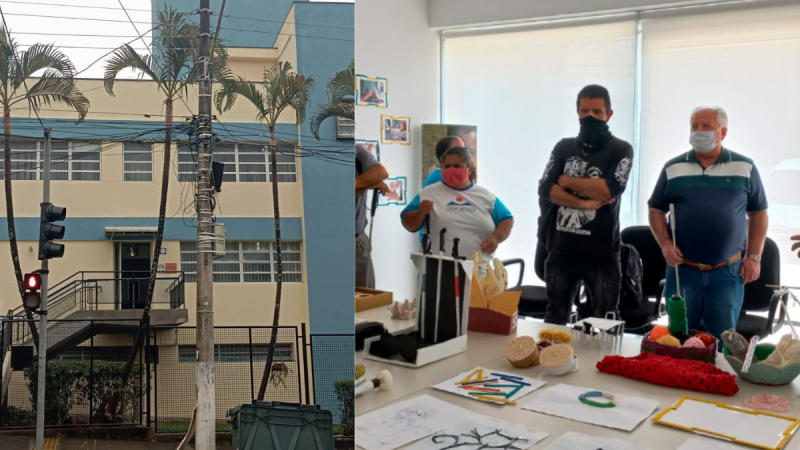 Fachada do Centro Cultural Louis Braille em Campinas, destacando a área externa que passará por obras de revitalização e pintura para melhoria da acessibilidade.