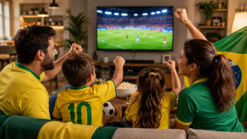 Copa do Mundo pode ajudar no desenvolvimento infantil e fortalecer laços familiares. Foto: Gerada por IA