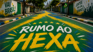 Torcedores brasileiros vestindo a camisa da Seleção em clima de expectativa para a Copa do Mundo de 2026.