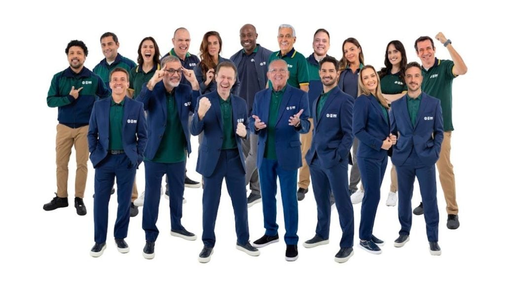 Foto da equipe do SBT que irá representar 32 partidas da Copa do Mundo, incluindo os jogos da Seleção Brasileira