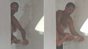 Operação da Polícia Militar para resgate de mulher mantida refém em residência no bairro Jardim Columbia, em Mongaguá.