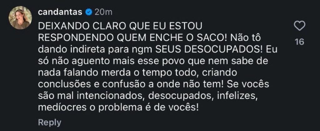 Carol Dantas rebete criticas envolvendo Neymar