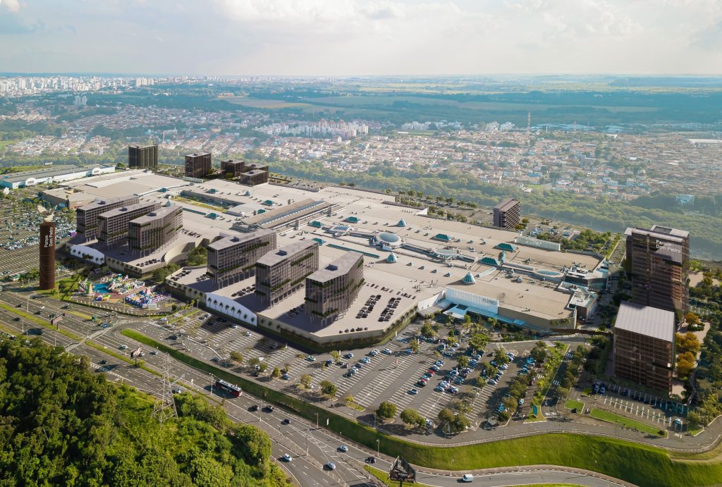 Maquete ilustrativa do Masterplan do Parque Dom Pedro, que integrará áreas residenciais, corporativas e de lazer em Campinas