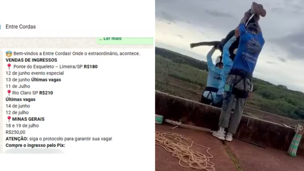 Grupo responsável pelo rope jump em Limeira cobrava R$ 180 por salto e já anunciava outras cinco datas para a atividade
