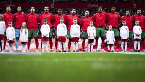 elenco da Seleção de Portugal representando sua estreia na Copa 2026 sem Rúben Dias