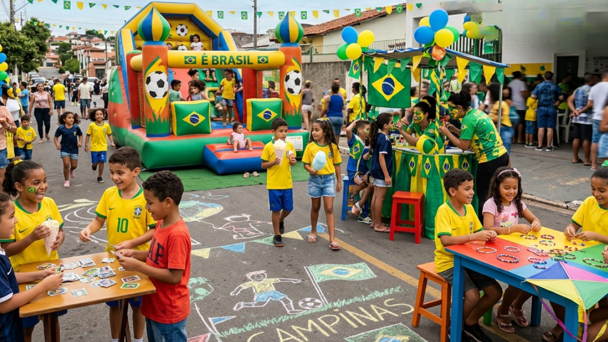 Foto destaque atividade Campinas crianças jogo Brasil