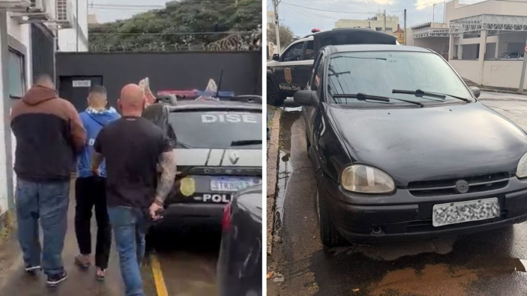Suspeito preso em flagrante e veículo apreendido durante a Operação "Boteco da Vila", realizada pela DISE de Americana.