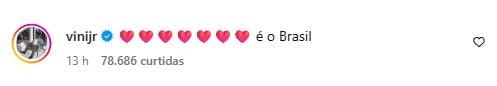 Vini Jr. comenta foto de Virginia e aumenta rumores de reconciliação