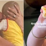 Filho de Hailey e Justin Bieber experimenta brigadeiro pela primeira vez