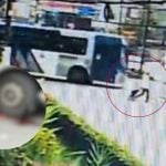 Idosa tem perna amputada após ser atropelada por ônibus em São Vicente; VÍDEO