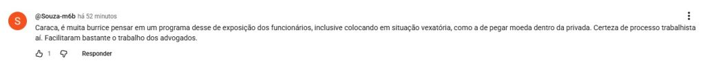 Imagem em captura de tela com post e comentários sobre a Viih Tube, com texto sobre exposição de empregados em um reality e reações ao conteúdo “Bizarro”.