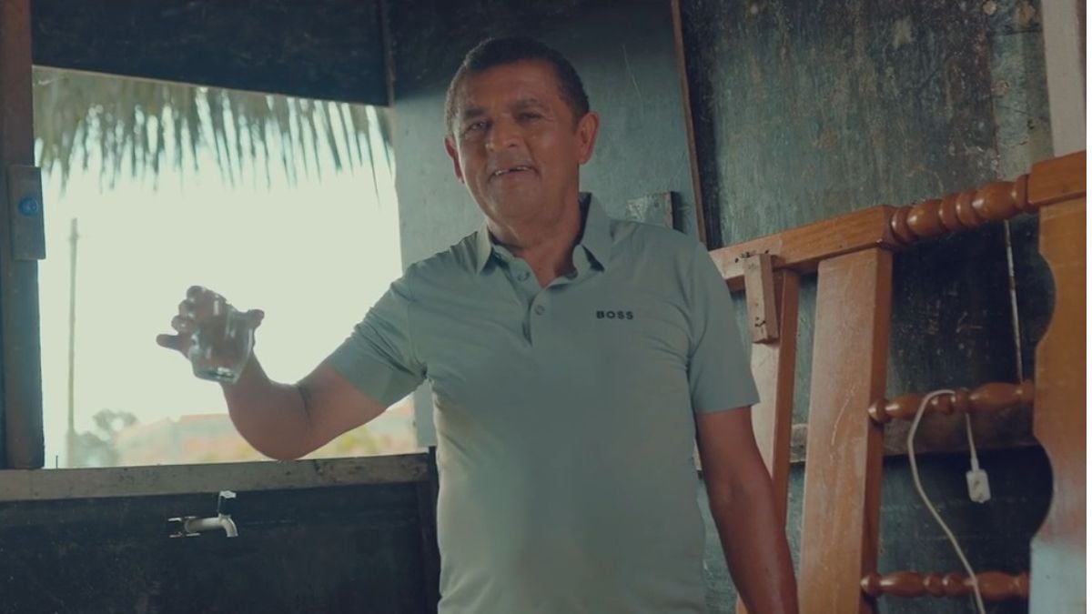Aparecido Isidoro comenta sobre a chegada de água encanada na comunidade Portelinha em São Vicente