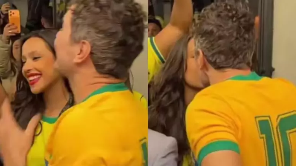 Daniel de Oliveira aparece ao lado de Ana Luiza Toledo em registro descontraído, com a nova namorada do ator sendo vista sorrindo e abraçando enquanto ele posa de costas.