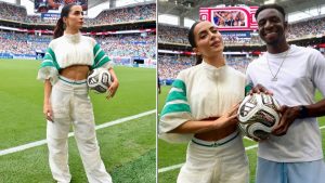 Entenda por que Jade Picon entrou em campo com a bola na Copa do Mundo