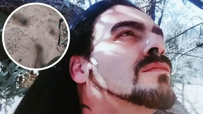 Foto em área rural com imagem ampliada de solo com marcas, usada em reportagem sobre Corpo encontrado em Bragança Paulista e identificação do caso que segue investigado.