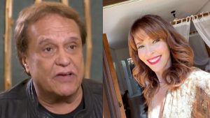 Dennis Carvalho aparece em dois momentos em fotos de vídeo, em um enquadramento de frente à esquerda e com uma mulher sorridente à direita, em matéria sobre herança e testamento.