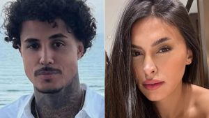 MC Livinho e Byanca Gabarron em imagem dividida, com Livinho à esquerda e Byanca Gabarron à direita, em fotos de rosto que ilustram a notícia sobre a tentativa de reatar o casamento.