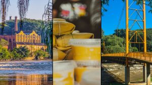 Veja o que fazer Piracicaba: imagens da cidade com rio, área verde e ponte, além de detalhes gastronômicos em destaque para explorar história, natureza e culinária local.