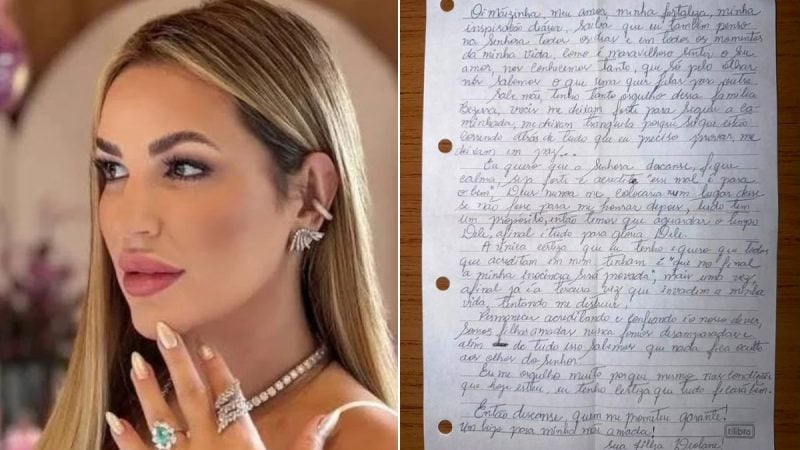 Deolane Bezerra escreve carta para a mãe da cadeia