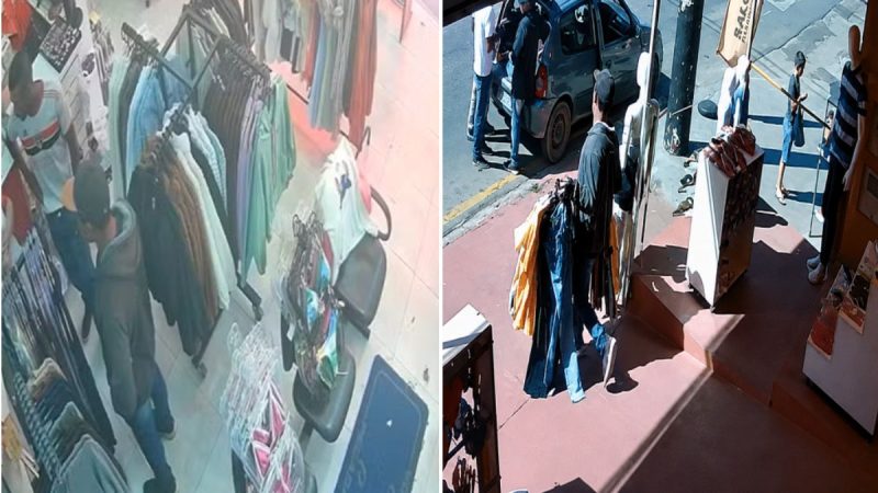assalto em loja de Campinas: Imagens de câmera de segurança mostram um assalto em loja, com suspeitos no interior de um estabelecimento e caixas e produtos espalhados, em Campinas.