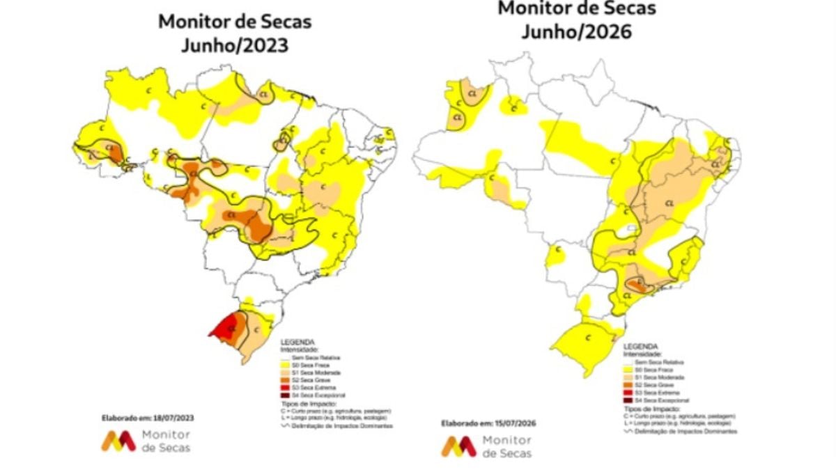 Mapa de Secas no Brasil