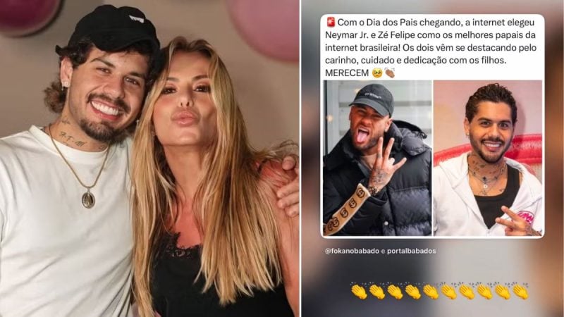 Poliana Rocha elogia Zé Felipe e Neymar por paternidade