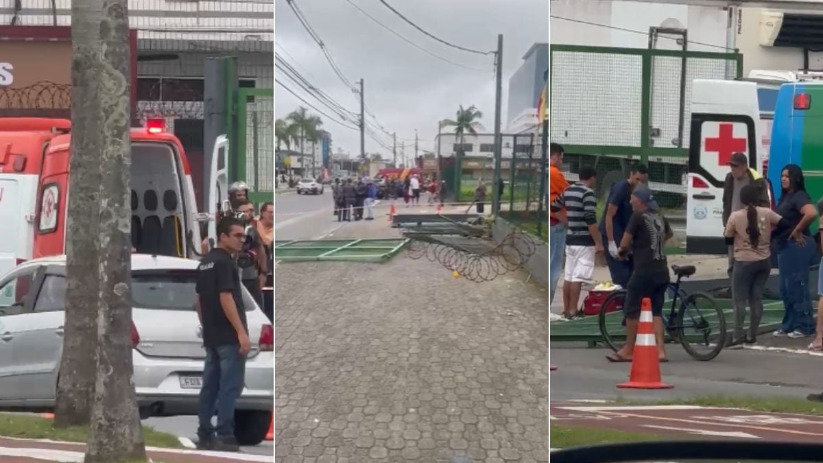 Pliastra de Atacadão cai em Praia grande