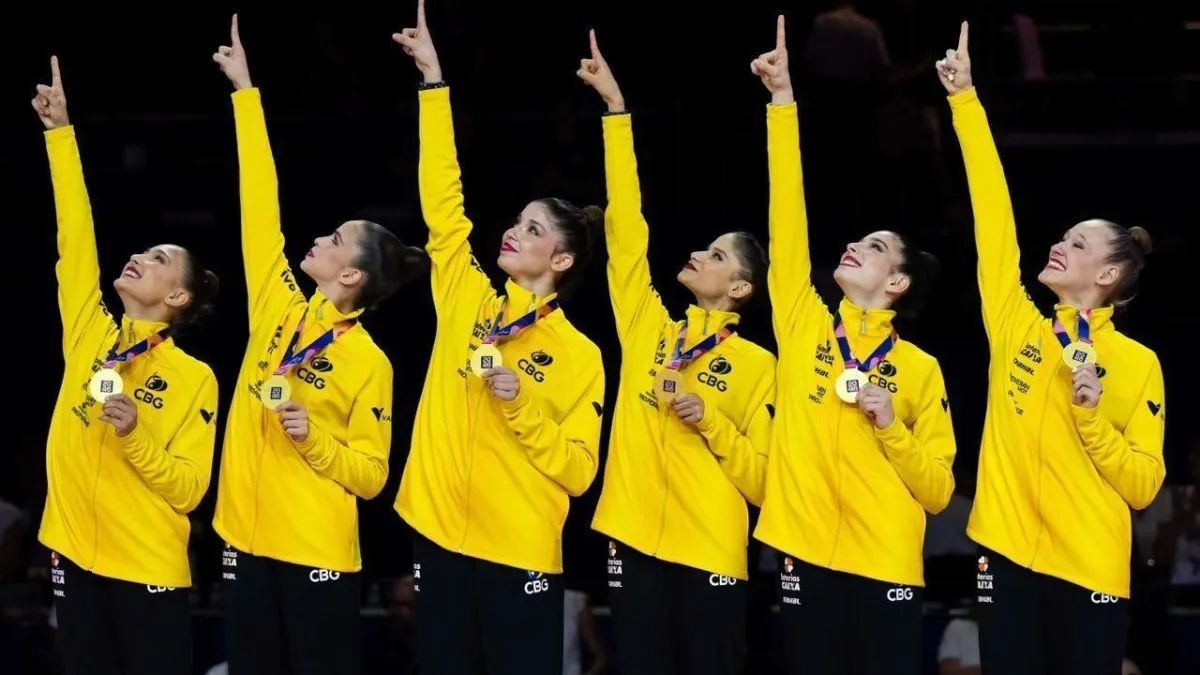 Brasil conquista ouro inédito no Mundial de ginástica rítmica em Frankfurt