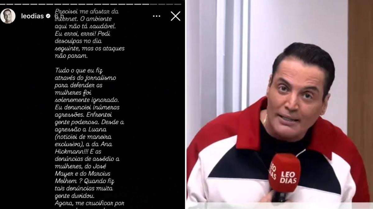 Léo Dias desabafa e anuncia afastamento das redes sociais após ofender Virginia