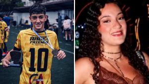 Colagem com dois retratos: um adolescente jogador de futebol com medalha e camisa amarela número 10, e uma adolescente sorridente em foto noturna. A imagem se refere a um acidente rodovia anhanguera em SP.