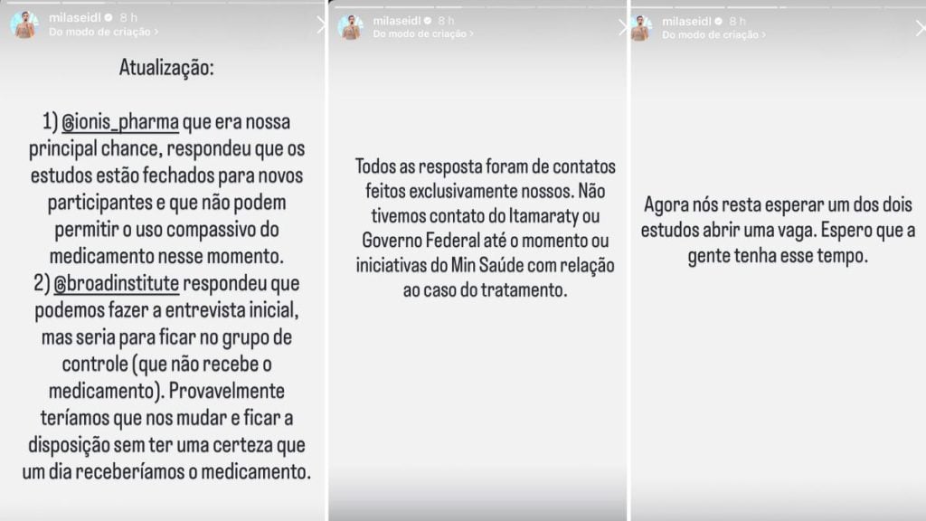 Esposa de Lito Sousa diz que não conseguiu vaga em experimentos científicos