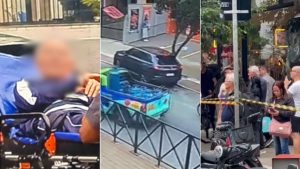 Idoso perde controle de carro e atropela três pessoas na 'Rua Gastronômica' de Santos