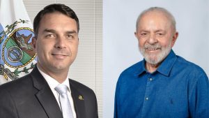 Foto lado a lado de dois homens: um em terno escuro e gravata, à esquerda, e um homem de cabelo grisalho em camisa azul, à direita, em ambiente interno.