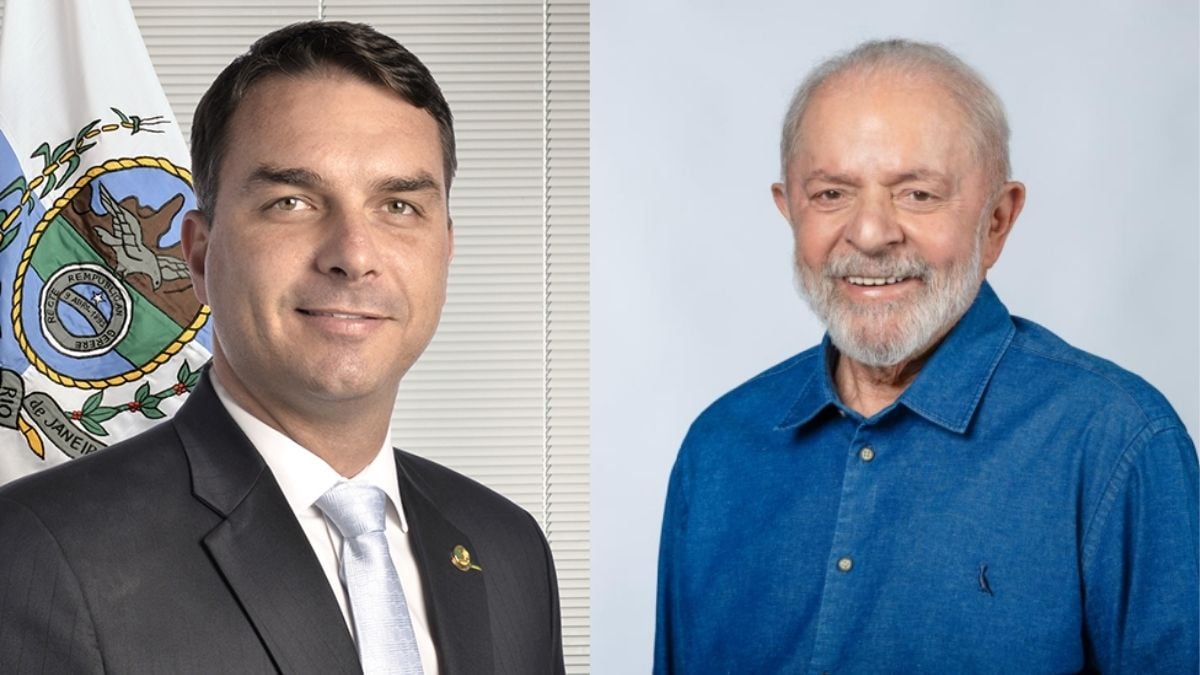 Foto lado a lado de dois homens: um em terno escuro e gravata, à esquerda, e um homem de cabelo grisalho em camisa azul, à direita, em ambiente interno.