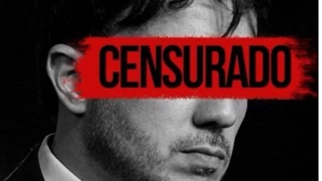 Renan Santos aparece em close com uma tarja vermelha com a palavra “CENSURADO” sobre a imagem, em referência à alteração da foto de perfil.
