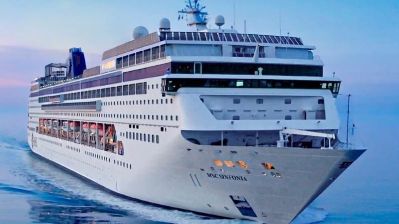 Navio de cruzeiro marítimo da MSC