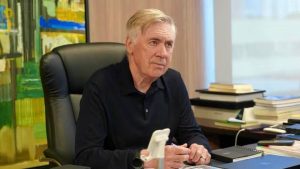Carlo Ancelotti durante trabalho com a Seleção Brasileira