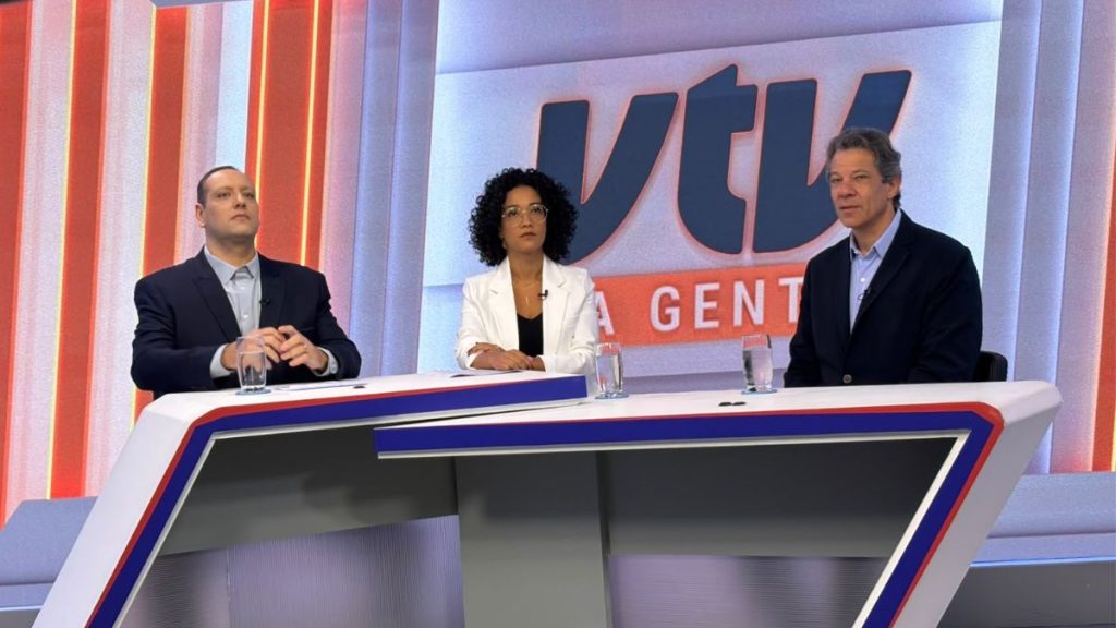 candidato a governador de São Paulo, Fernando Haddad, participa do VTV da Gente, da VTV SBT