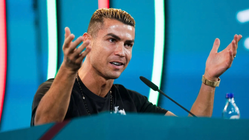 Cristiano Ronaldo durante entrevista coletiva